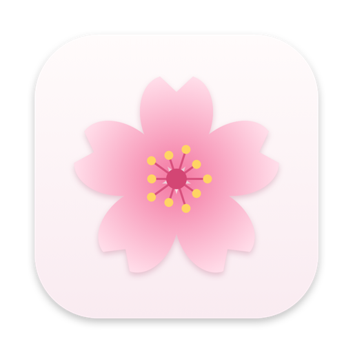 Hana app icon: a pink sakura blossom